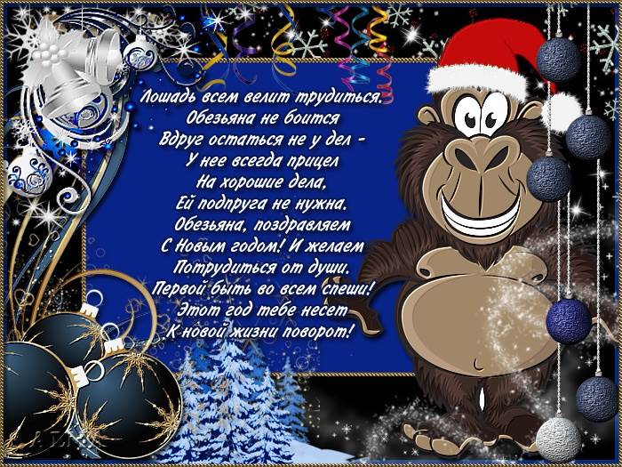 Поздравление на новый год 2016 обезьяны подруге Поздравление на новый год 2016 обезьяны подруге