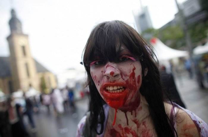 Зомби-парад в городе Франкфурт