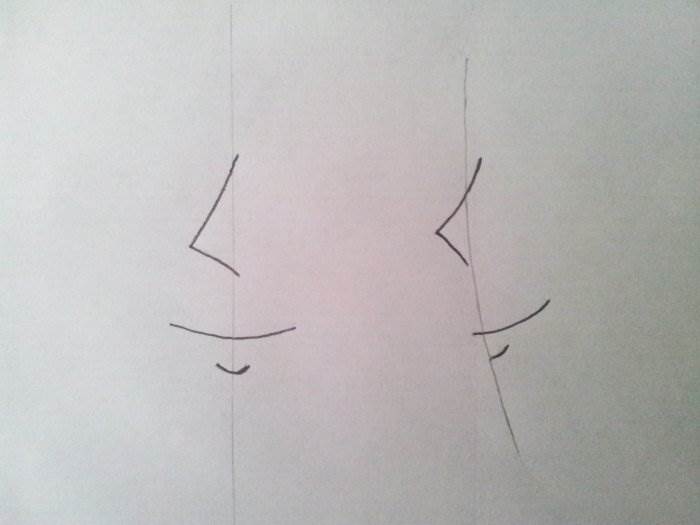 как рисовать аниме нос