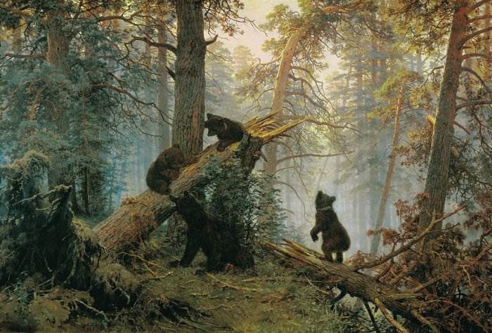 Утро в сосновом лесу картина Шишкина