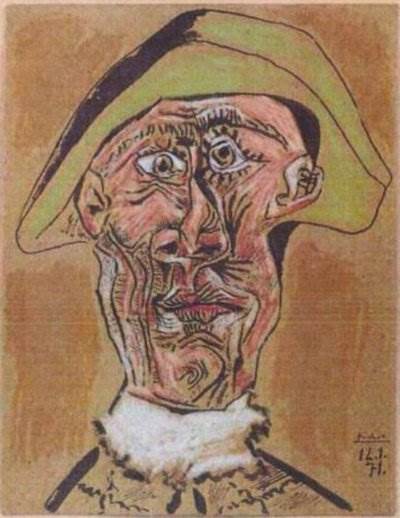 Голова Арлекина картина Пикассо