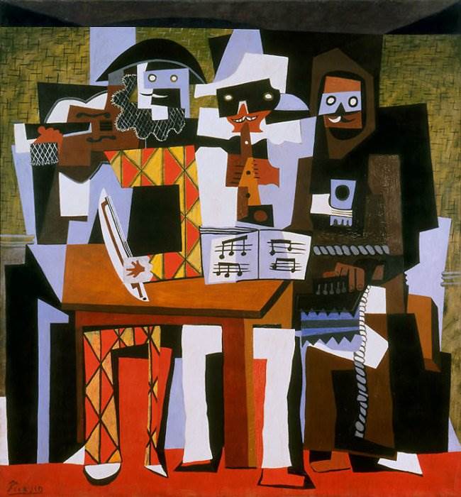 Три музыканта картина Пабло Пикассо