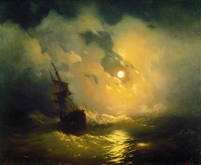 Картина Буря на море ночью Айвазовский