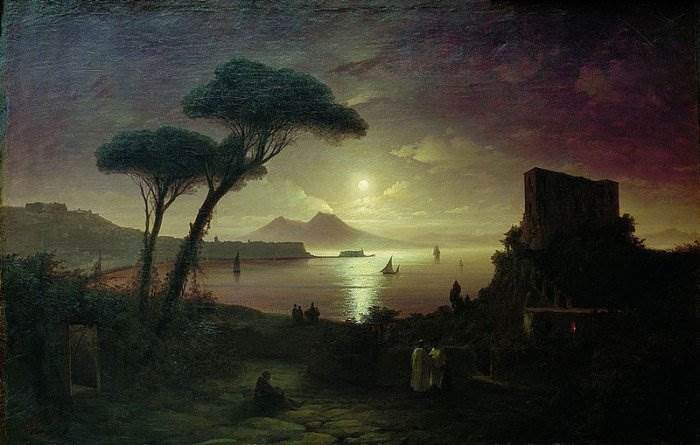 Айвазовский - Неаполитанский залив в лунную ночь