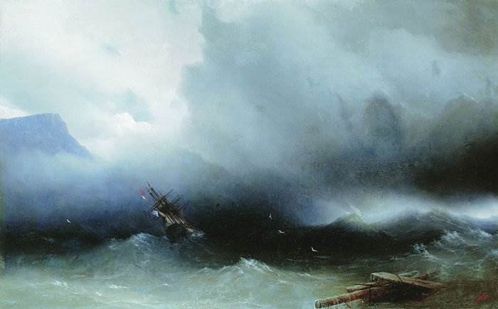Айвазовский - Ураган на море