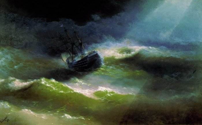 Айвазовский - Корабль Императрица Мария во время шторма