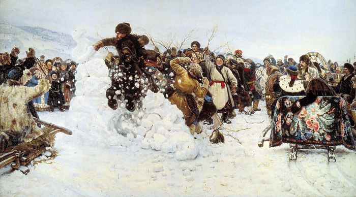 Взятие снежного городка картина Сурикова