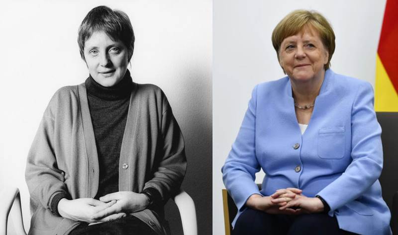 Меркель в молодости на пляже