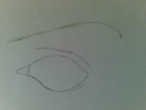 Глаз с бровью рисунок карандашом