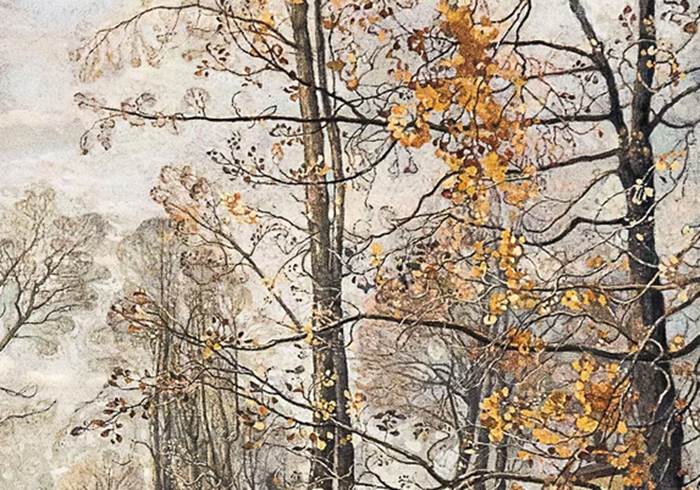 Фрагмент картины Бродского Летний сад осенью