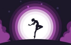 Девушка на фоне Луны