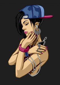 Девушка в наушниках картинка