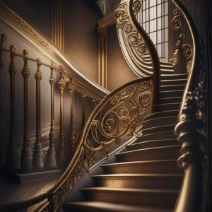 Лестница с красивыми перилами