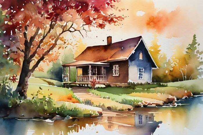 Картина акварельными красками