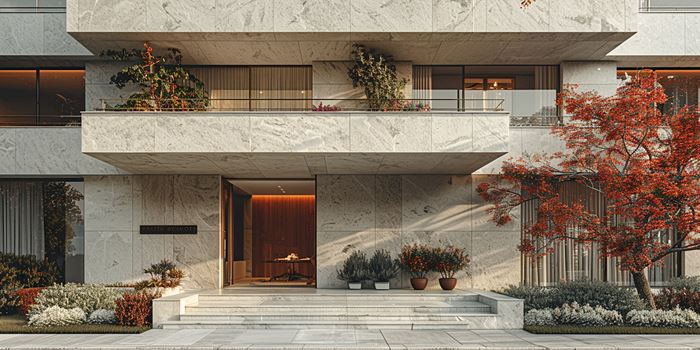 Фасад из мрамора