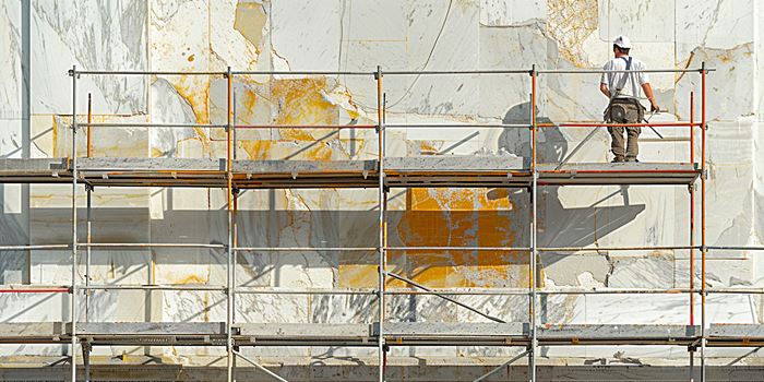 Затирка швов мраморного фасада