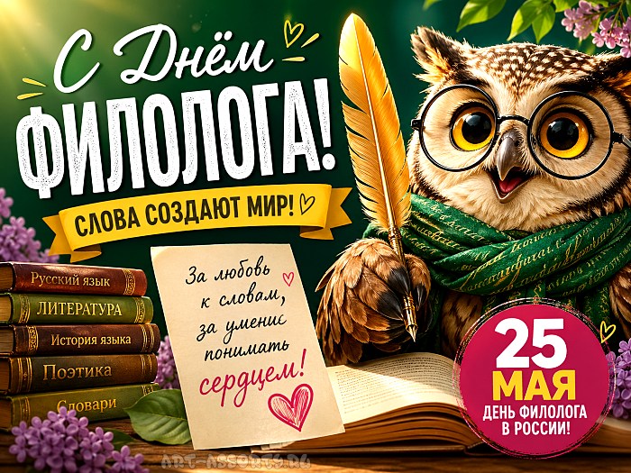 Открытки с Днём филолога со стихами и теплыми пожеланиями