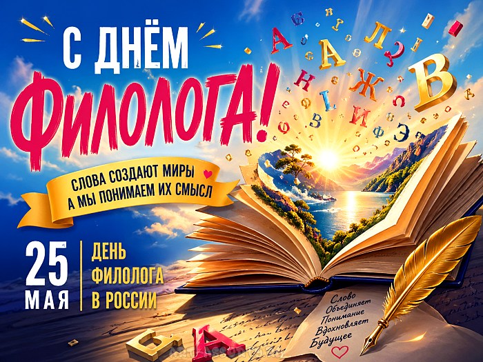 Официальные поздравления с Днём филолога: строгая картинка