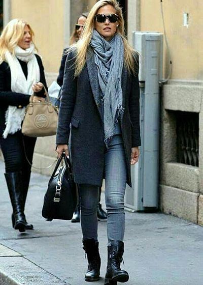 Различные способы завязывания шерстяного платка на моделях