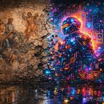 Фреска и граффити арт иллюстрация