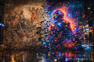 Фреска и граффити арт иллюстрация