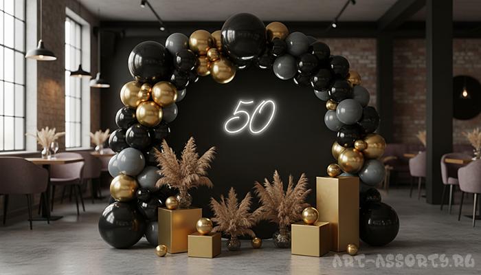 Воздушные шары на мужской юбилей