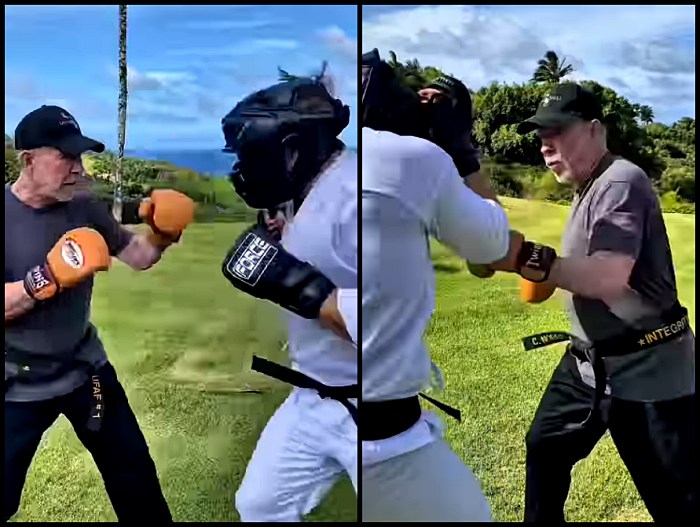 Чак Норрис тренировка кадры из видео