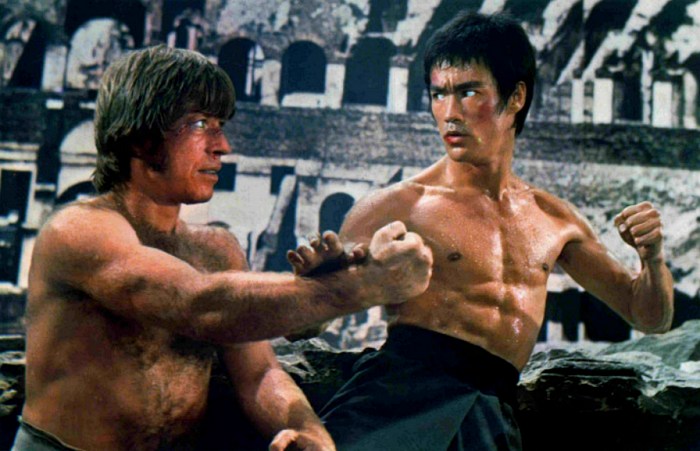 Чак Норрис и Брюс Ли кадр из фильма