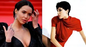 Анастасия Решетова с длинными волосами и с короткими