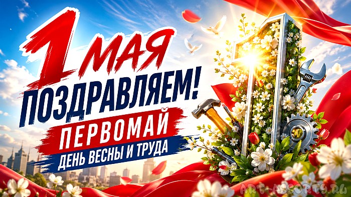 Поздравление с 1 Мая открытка