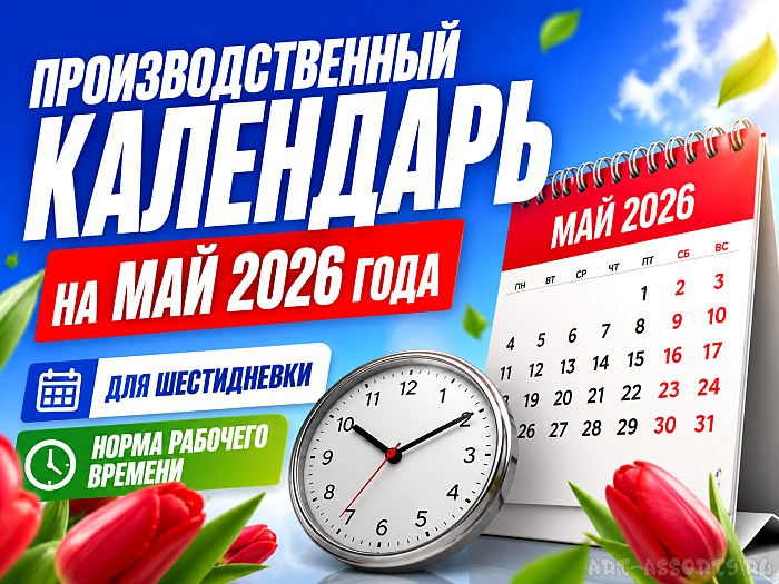 Производственный календарь на май 2026 для шестидневной рабочей недели