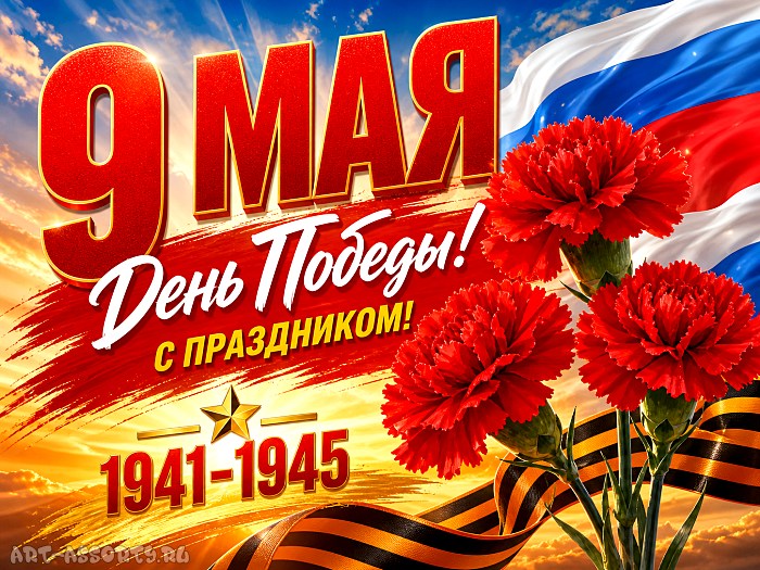 Открытка на 9 мая, поздравление с праздником