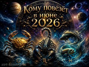 Кому повезёт в июне 2026: Рак, Скорпион и Рыбы