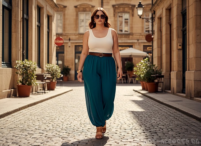 Брюки-баллоны plus-size