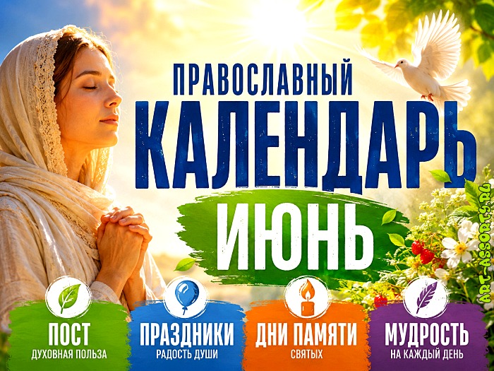 Православный календарь на июнь